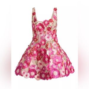 Bronx and Banco Jasmine Floral Applique Fit-&-Flare Mini Dress
